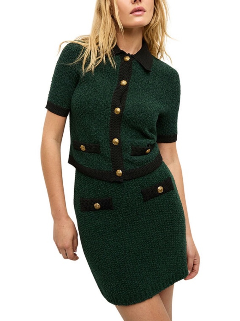 Veronica Beard Marie cardigan + Rivka skirt knit set size M